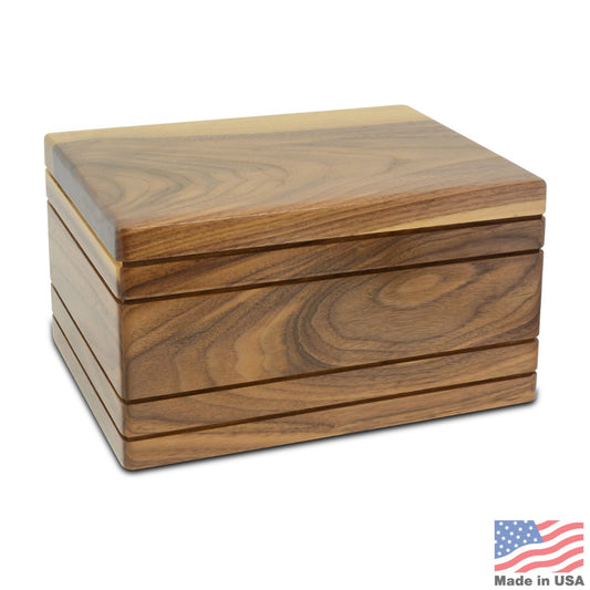 Whitney Walnut Urn - Premium Walnut Made in USA Cremation Urn 220 Cu In
