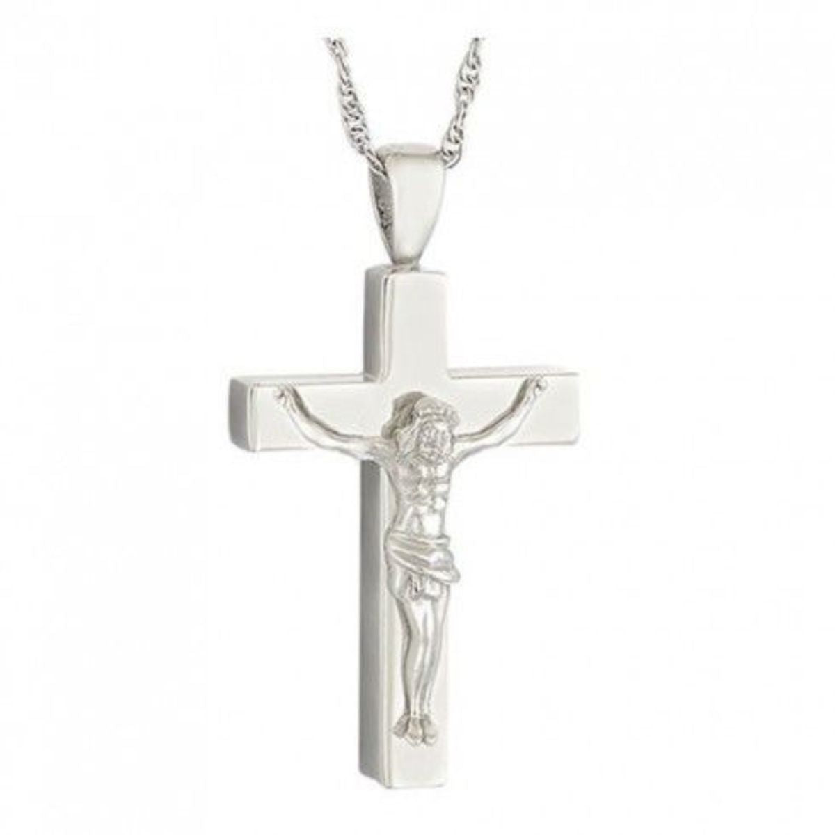 Crucifix Silver Ash Pendant Urn