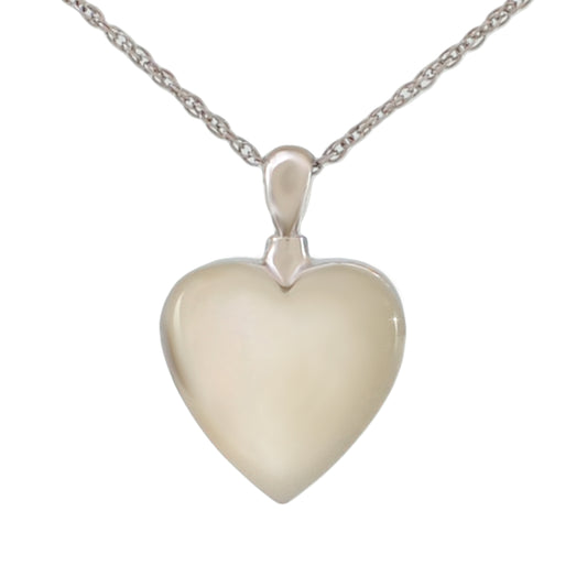 White Heart Steel Pendant