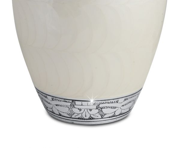 Shimmering Ivory Aluminum Urn