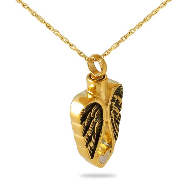 Gold Heart of an Angel Pendant Urn